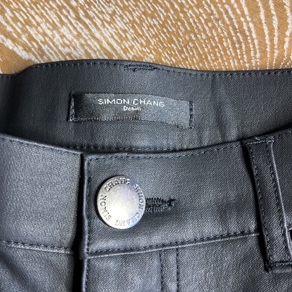 SIMON CHANG Dark Brown Coated Pant 8 - Picture 5 of 9